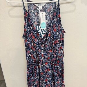 Market & Spruce Navy Floral Wrap Dress